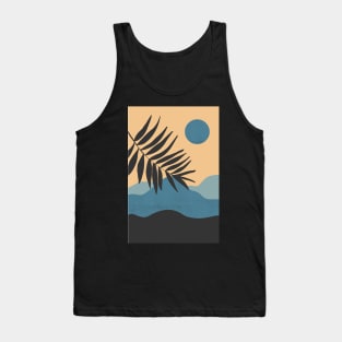 Landscape Art - Mountains Hiking - Sunset Adventure - Blue Lagoon - Seaside Art - Sunrise Mountains Tank Top